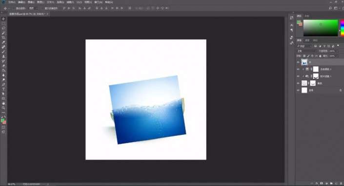 西瓜背景图片小清新「蓝色的海洋西瓜创意ps制作」